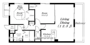 オークレィコート【208号室】の間取り