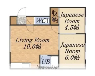 ハピネスコーポ北郷【202号室】の間取り