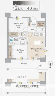 オーキッドレジデンス森下【8階】の間取り