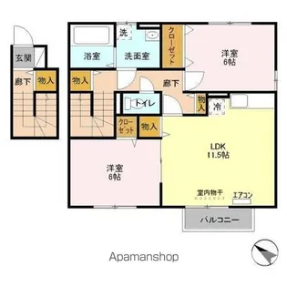 センターフィールド B【2階】の間取り
