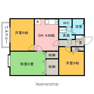 セフィラ南【B203号室】の間取り