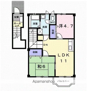 ラフィーネ プロムナードC【202号室】の間取り