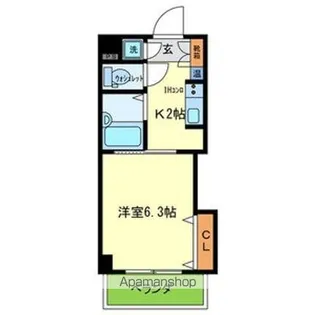 マンション丸旺【50B号室号室】の間取り