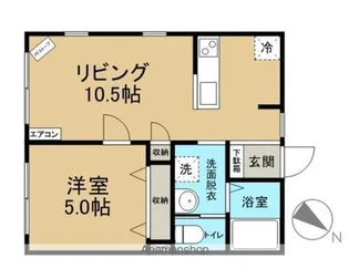 煉瓦館【102号室】の間取り