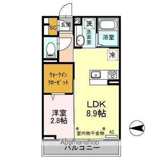 グランノール渚 W棟【2階】の間取り