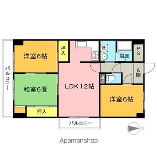 THE T.O.M【401号室】の間取り