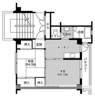 ビレッジハウス宮ヶ迫3号棟【2階】の間取り