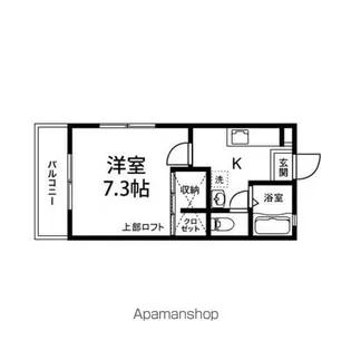 シングル8ー中山【205号室】の間取り