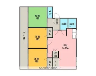 スカイタウン大山【2階】の間取り