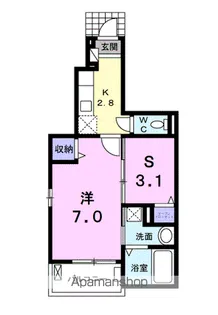 アミューゼ・クレールⅠ【102号室】の間取り