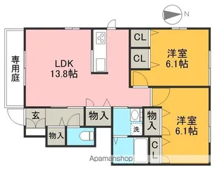 シャーメゾン初月 A棟【1階】の間取り