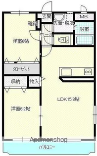 FIELD【Ⅱ205号室】の間取り