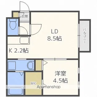 ラフレーズ菊水【3階】の間取り