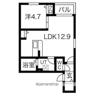 クラージュ龍ノ口【1階】の間取り