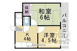 ハイツ東山【202号室】の間取り