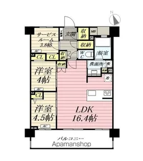 LUXENA PAWS藤沢【3階】の間取り