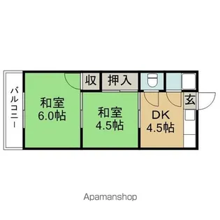 ゆたか荘【5号室】の間取り