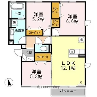セジュールモダンB【2階】の間取り