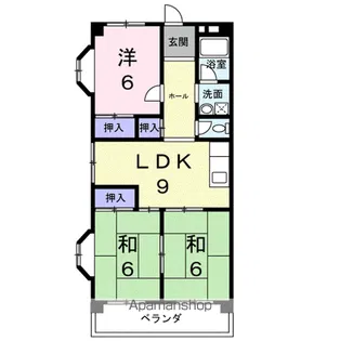 第二グリーンマンション服部【1階】の間取り