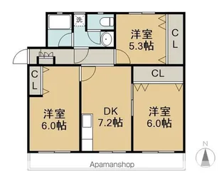 ナーシェル【3階】の間取り