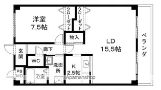 ヴィラプロスペリティ【2-C号室】の間取り