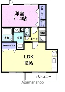 ハートベイルB【1階】の間取り