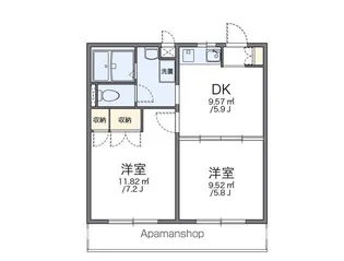 レオパレスサンローゼB【2階】の間取り