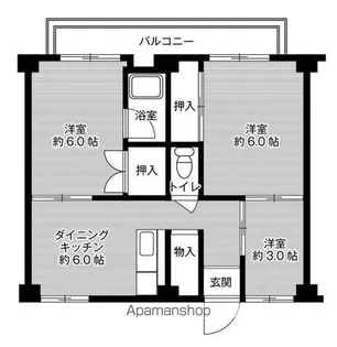ビレッジハウス東二見6号棟【4階】の間取り