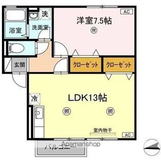 カモマイル【202号室】の間取り
