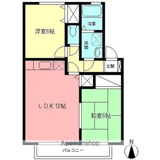 サニーハウス石井B【1階】の間取り