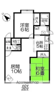 コーポM【202号室】の間取り