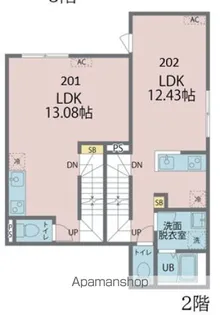 カインドネス小川西町【202号室号室】の間取り