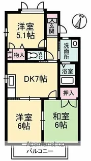 パークヒル津田 A棟【1階】の間取り