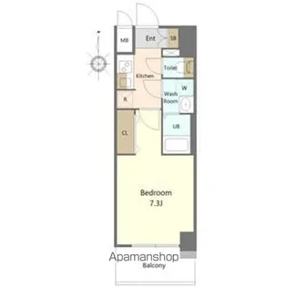 SーRESIDENCE亀島駅前ASCENT(アセント)【5階】の間取り