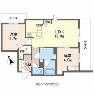 シャーメゾン ワイズベル【105号室】の間取り