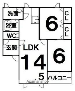 つちやパレスA【101号室】の間取り