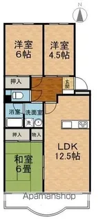 グランデージ横文【3階】の間取り