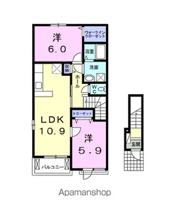 クワルツ・ド・ロッシュB【2階】の間取り