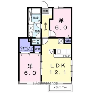 西小路ハイツⅡ【1階】の間取り