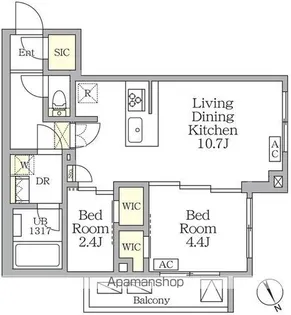 アジールコート後楽園【4階】の間取り