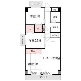 カーサ薬師寺【5階】の間取り