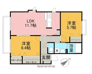 オークヴィラB【201号室】の間取り