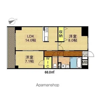 SーFORT鶴舞MARKS【13階】の間取り