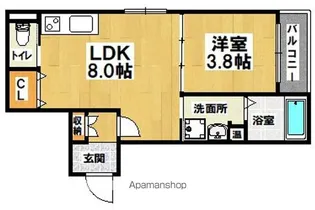 GRANDIR浅香山【102号室】の間取り