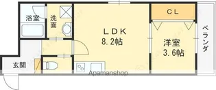 カサ苦楽園【1階】の間取り