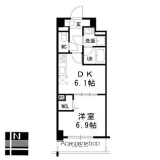 プレスティ則武【1階】の間取り