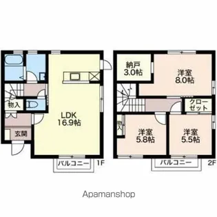 TOWN HOUSE WITH【A103号室】の間取り