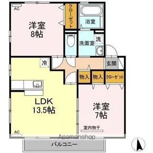 セジュール石井 C棟【C102号室】の間取り