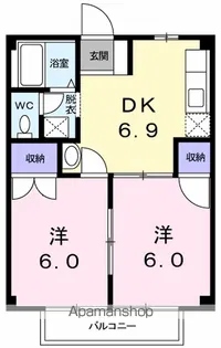 コーポ中岡【2階】の間取り