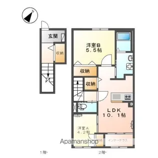キャメロット八王子【2階】の間取り